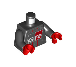 LEGO Zwart Toyota GR Gazoo Racing Minifig Torso (973 / 76382)