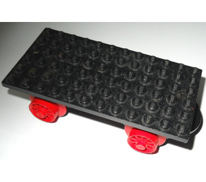LEGO Black Train Base 6 x 12 Type I with Wheels