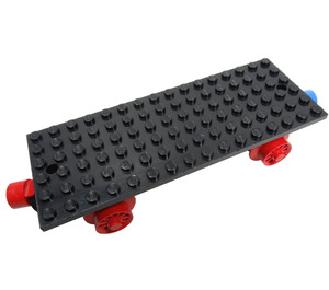 LEGO Black Train Base 6 x 16 Type 1 with Wheels and Magnets
