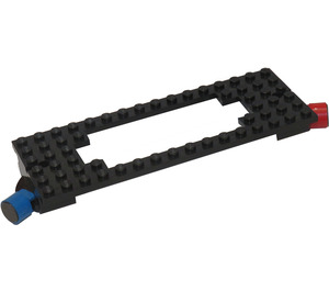 LEGO Zwart Treinbasis 6 x 16 met Magnets