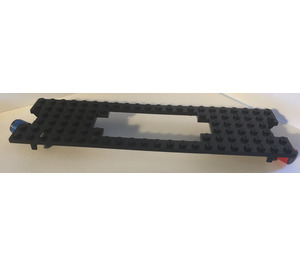 LEGO Black Train Base 6 x 22 with Red and Blue Magnets