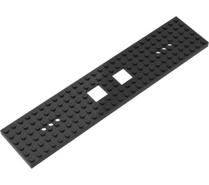 LEGO Schwarz Zug Base 6 x 28 mit 6 Löchern und zwei 2 x 2 Ausschnitten (92339)