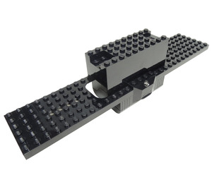 LEGO Zwart Trein Basis 6 x 30 (9V RC) met IR Receivers Assembly (55454)