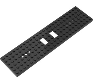 LEGO Black Train Chassis 6 x 24 x 0.7 with 3 Round Holes at Each End (6584)