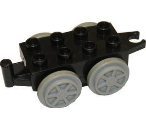 LEGO Black Train Wagon 2 x 4 with Light Gray Wheels (54804)