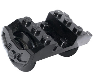 LEGO Sort Tog Hjul Holder med Hjul (9V) (2878 / 74784)