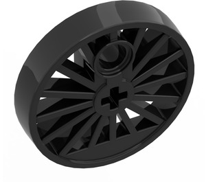 LEGO Black Train Wheel Large Ø30 with Axlehole and Pinhole without Flange