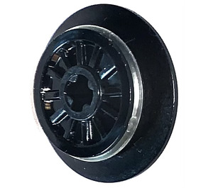 LEGO Black Train Wheel with Axle Hole and Friction Band (55423 / 57999)