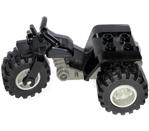 LEGO Negro Tricycle with Dark Gray Chassis and Light Gray Wheels