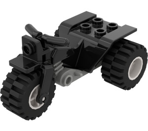 LEGO Black Tricycle with Dark Gray Chassis and White Wheels