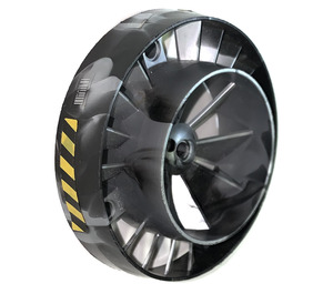 LEGO Black Turbine with Marbling with Yellow and Black Danger Stripes and Bar Codes (8 Stickers) (53983)