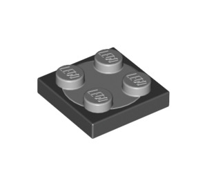 LEGO Black Turntable 2 x 2 with Medium Stone Gray Top (74340)