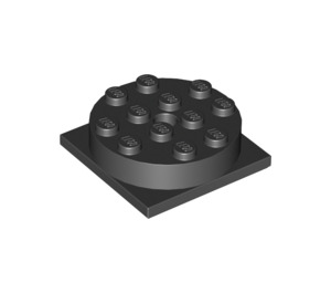 LEGO Zwart Turntable 4 x 4 Basis met Same Color Top (3403 / 73603)