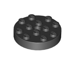 LEGO Zwart Turntable 4 x 4 Top (Vergrendelend) (30658)