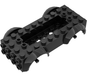 LEGO Black Vehicle Base with Same Color Wheel Holders (11650 / 12622)