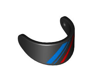 LEGO Black Visor - Standard with Blue and Red Stripes (2447 / 102390)