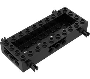 LEGO Noir Wagon Bas 4 x 10 x 1.3 avec Côté Pins (30643)