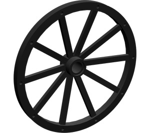 LEGO Black Wagon Wheel Ø56 x 3.2 with 10 Spokes (33212)