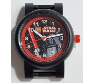 LEGO Black Watch face with Darth Vader and analog mechanism and red crown