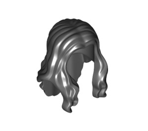 LEGO Noir Ondulé Longue Cheveux avec Parting (33461 / 95225)