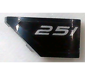 LEGO Black Wedge 1 x 2 Left with Silver '251' Sticker (29120)