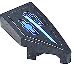 LEGO Black Wedge 1 x 2 Right with Blue Decoration Right Sticker (29119)