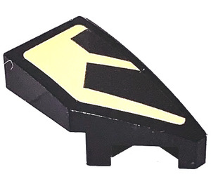 LEGO Black Wedge 1 x 2 Right with Golden Stripe Right Top Sticker (29119)