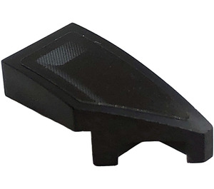 LEGO Black Wedge 1 x 2 Right with Gray Corner Pattern (Left) Sticker (29119)