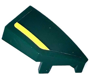 LEGO Black Wedge 1 x 2 Right with Yellow Line Sticker (29119)