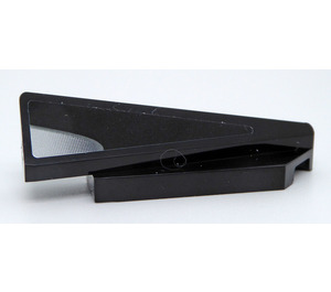 LEGO Black Wedge 1 x 5 Spoiler Left with Silver Triangle Sticker (3388)