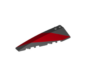 LEGO Black Wedge 10 x 3 x 1 Double Rounded Left with Red stripe (20762 / 50955)