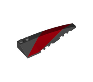 LEGO Black Wedge 10 x 3 x 1 Double Rounded Right with Red stripe (20767 / 50956)
