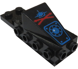 LEGO Black Wedge 2 x 3 with Brick 2 x 4 Side Studs and Plate 2 x 2 with Blue Shark (2336)