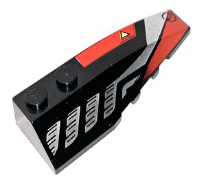 LEGO Black Wedge 2 x 6 Double Right with Silver and Red Left (41747)