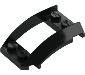 LEGO Nero Cuneo 4 x 3 Curvo con 2 x 2 Ritaglio (47755)