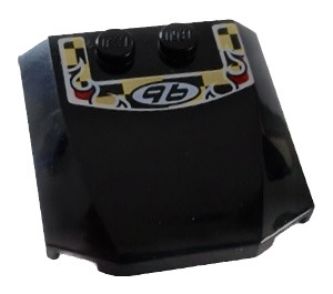 LEGO Black Wedge 4 x 4 Curved with '96' Sticker (45677)