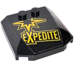 LEGO Black Wedge 4 x 4 Curved with "EXPEDITE" Sticker (45677)