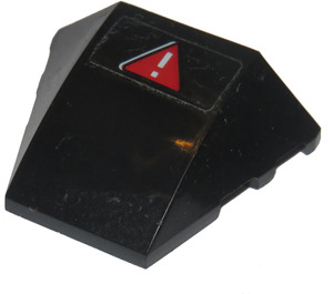 LEGO Black Wedge 4 x 4 Triple Curved without Studs with Exclamation Mark in Red Warning Triangle Sticker