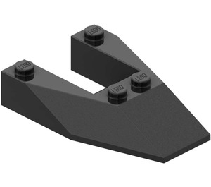 LEGO Noir Coin 6 x 4 Coupé sans encoches pour tenons (6153)