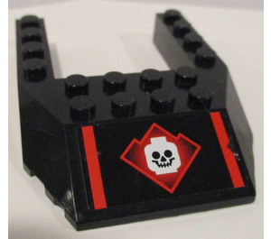 LEGO Black Wedge 6 x 8 with Cutout with Skull Sticker (32084)