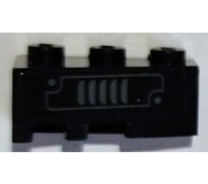 LEGO Noir Coin Brique 3 x 2 Droite avec Vent Autocollant (6564)