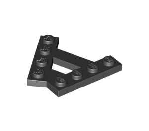 LEGO Black Wedge Plate 1 x 4 A-Frame (45°) (15706)