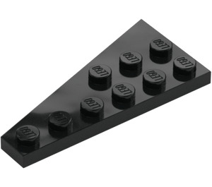 LEGO Svart Kile Plate 3 x 6 Vinge Høyre (54383)