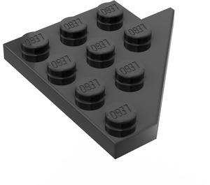 LEGO Zwart Wig Plaat 4 x 4 Vleugel Links (3936)