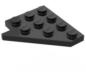 LEGO Schwarz Keil Platte 4 x 4 Flügel Rechts (3935)