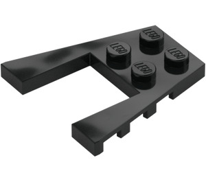 LEGO Black Wedge Plate 4 x 4 with 2 x 2 Cutout (41822 / 43719)