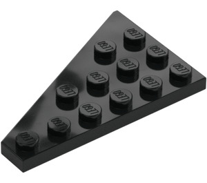 LEGO Svart Kile Plate 4 x 6 Vinge Høyre (48205)