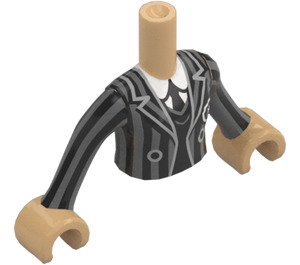 LEGO Sort Wednesday Addams med Uniform Friends Torso (Boy)