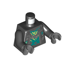 LEGO Black Werewolf Drummer Minifig Torso (973 / 76382)