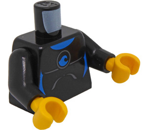 LEGO Schwarz Wetsuit Torso mit Blau Welle (76382)